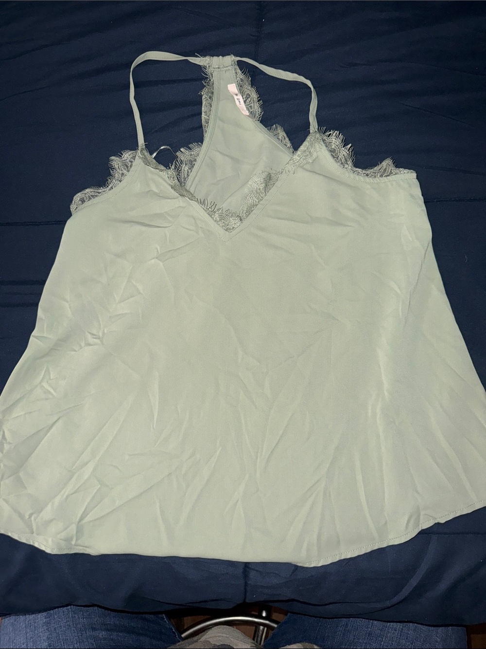 miami Olive Lace-Trim V-Neck Camisole